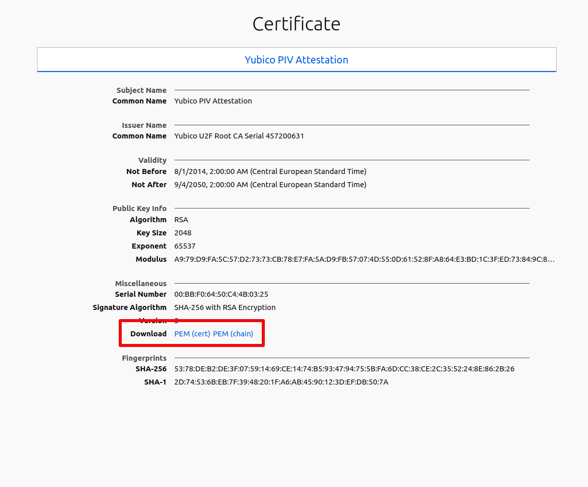 FF Certificate Info Download